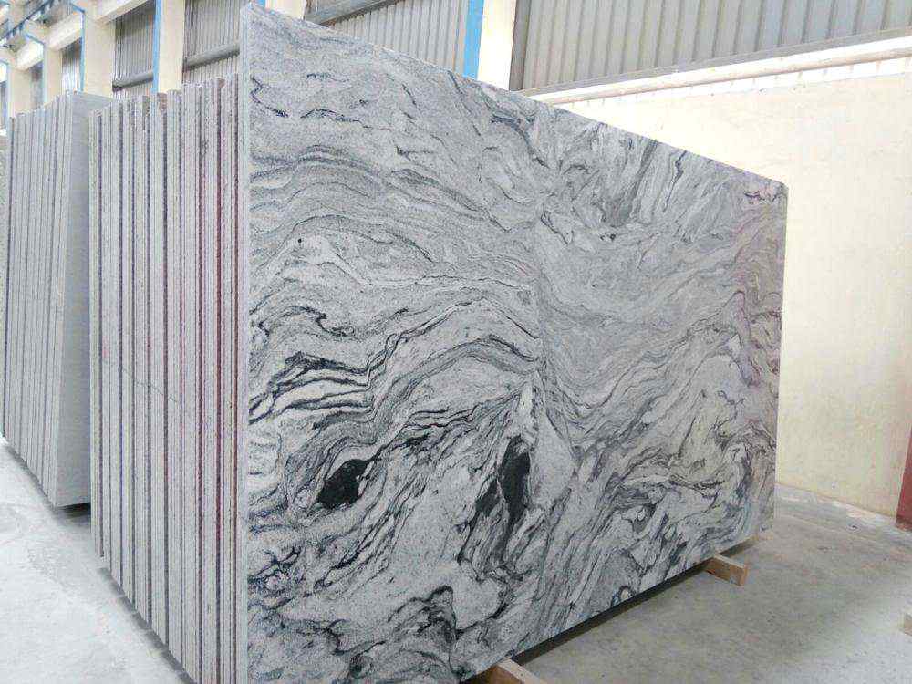 Gangsaw Full Slab Size Viskont White Granite Slabs 2cm 3cm Polished Finish
