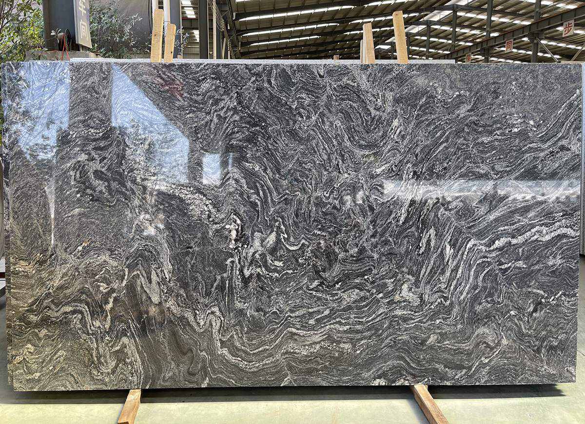 Polished Gangsaw Full Slabs Size 2cm 3cm China Juparana Grey Granite Big Slabs