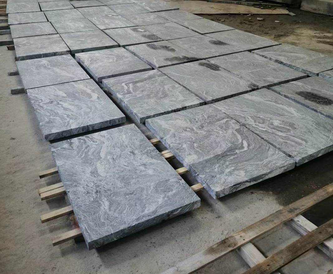 3cm Thick Project Cut to Size Flamed Finish China Juparana Grey Granite Slabs for Exterior Patio Pavers
