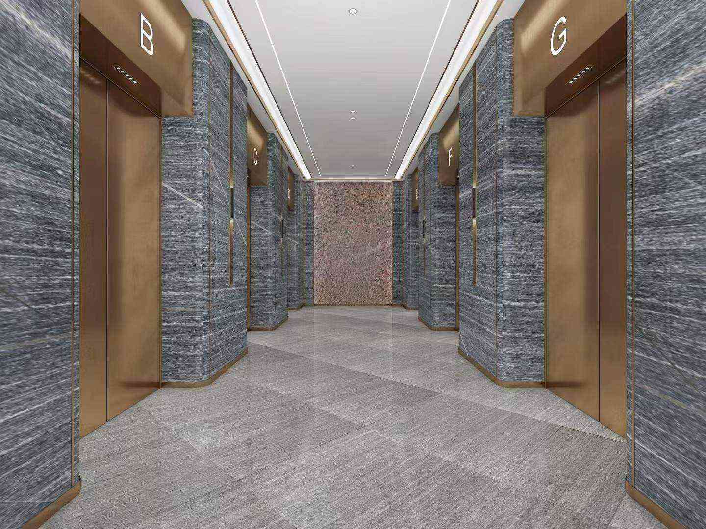 Hotel Corridor Wall Cladding Tiles by Polished China Viscount Grey Granite