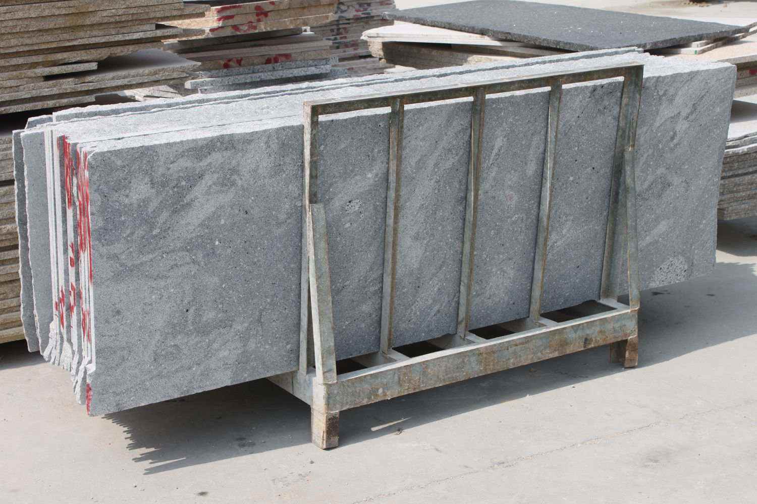 Viscount White Granite Polished Slabs Ready for Countertop Use