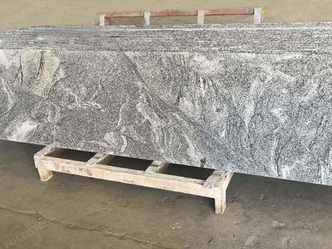 Customized Sizes Polished Viskont White Granite Prefab Kitchen Countertop with Eased Edges