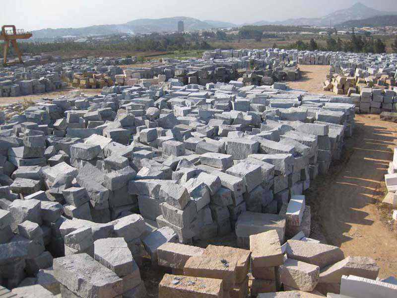 Raw blocks of China Viscount White Granite