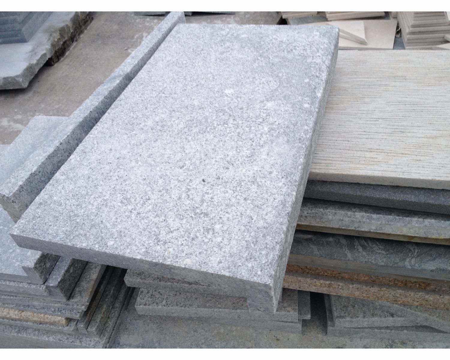 Flamed Viscount White Granite Coping Stone with Rebate Edge
