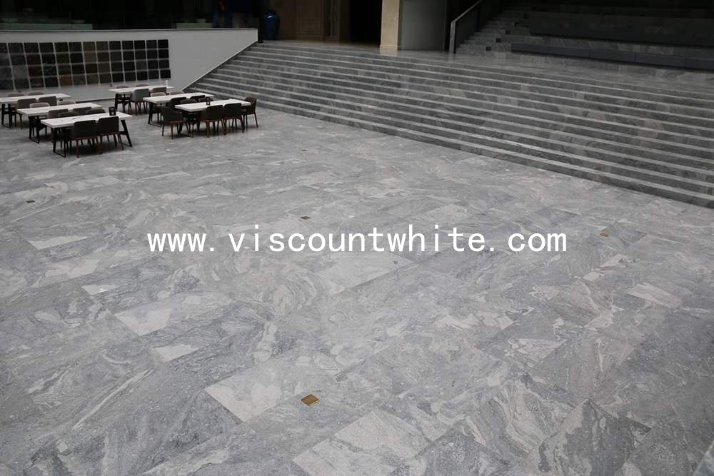 Exhibition and Meeting Centre Outside Square Area and Stepping Stone by Flamed  China Viscount White Granite 1