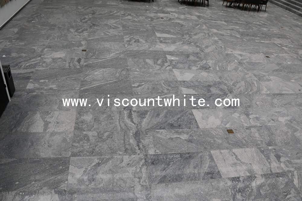 Exhibition and Meeting Centre Outside Square Area and Stepping Stone by Flamed  China Viscount White Granite