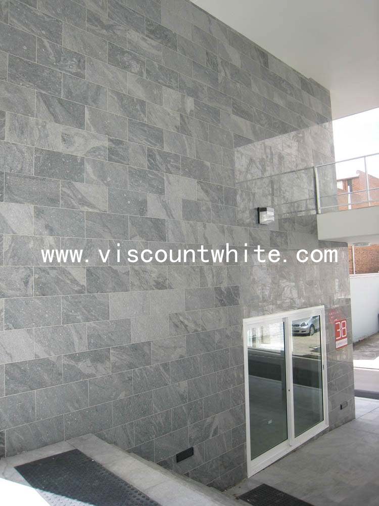 Private Residence Corridor Wall Tiles by Polished China Viscount White Granite