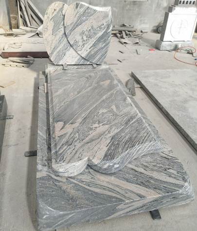 Customized European Style Monuments Tombstone Set by Polished China Juparana Classic Granite