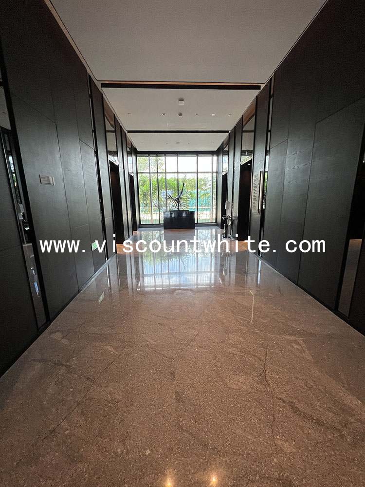 China Viscount White Granite Polished Tiles 120x60cm Used for Five-Star-Hotel Corridor Floor Project