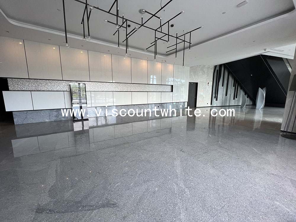 Exhibition Hall Project China Viscount White Granite Polished Flooring Tiles