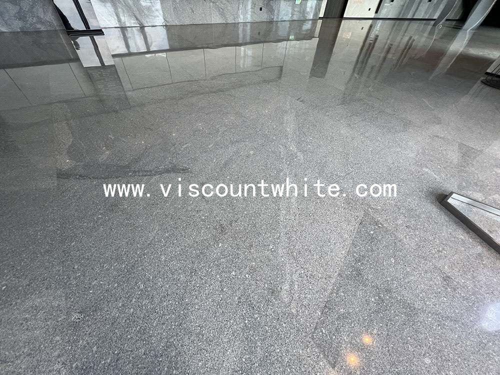 Exhibition Hall Project China Viscount White Granite Polished Indoor Flooring Tiles