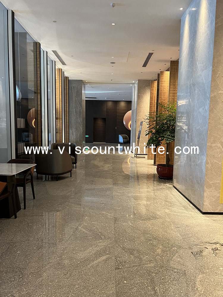 Five-Star-Hotel Corridor Floor Project by China Viscount White Granite Polished Tiles 120x60cm