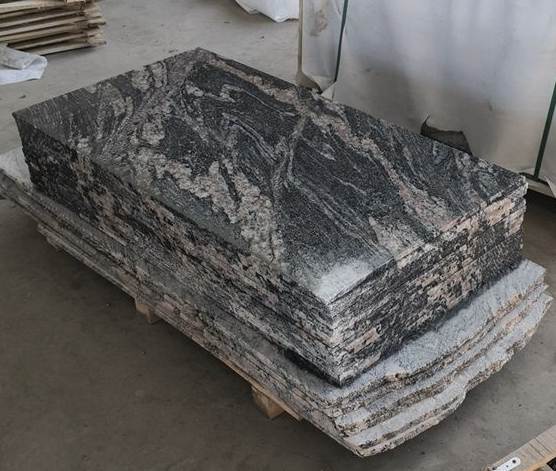 Polished China Juparana Grey Granite Random Half Slabs Stocked at Factory