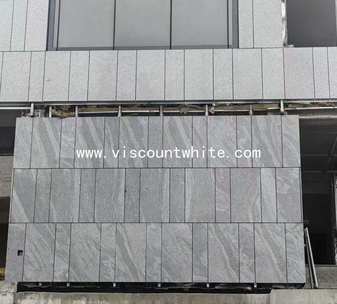 Facade Wall Cladding Project by China Viscount White Granite