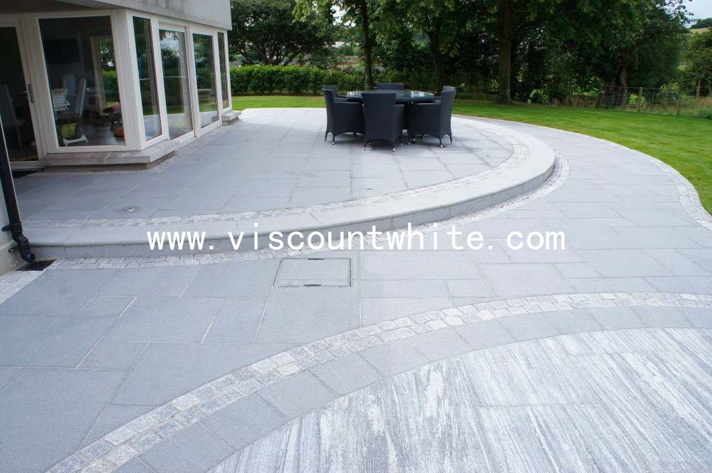 Flamed Outdoor Paver Slabs and Cobble Stone by China Juparana Classic Granite