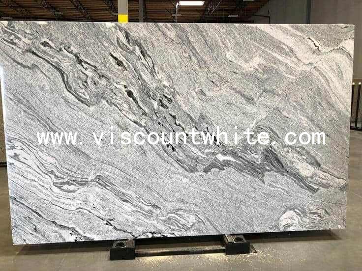 Gangsaw Full Slabs Size Viskont White Granite Slabs 2cm 3cm Polished Finish
