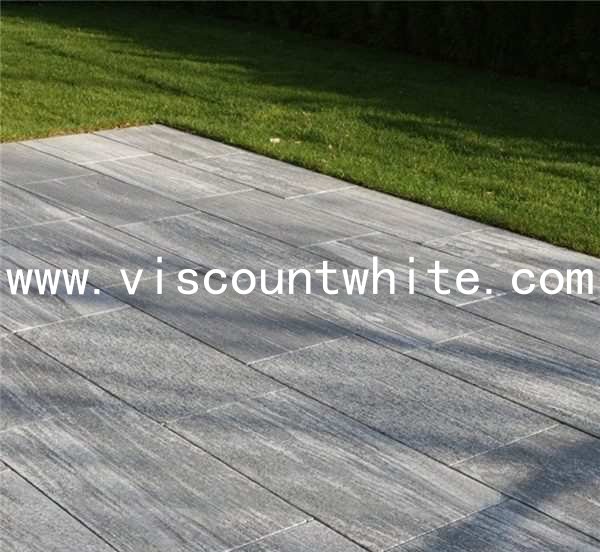 Garden Outdoor Patio Project Customized Cut To Sizes China Quarry Viscount Grey Santiago Granite Flamed & Brushed