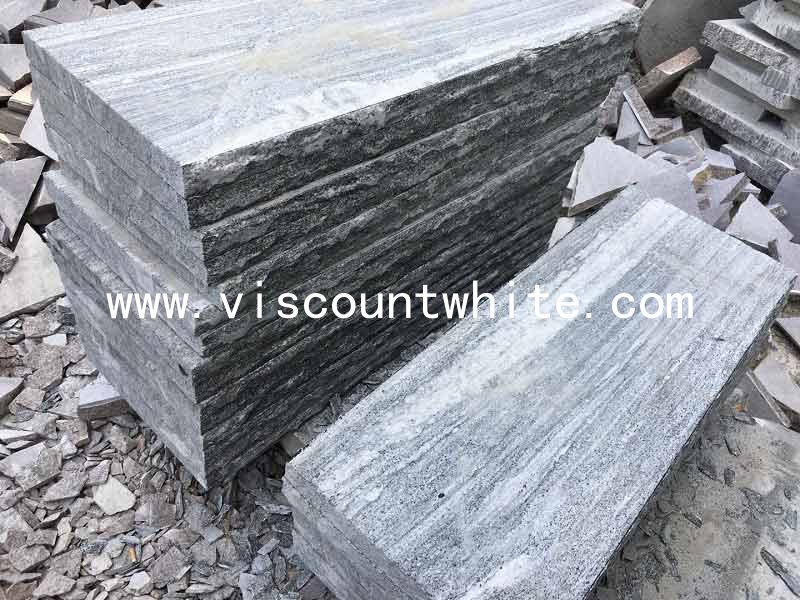Unique China Viscount Grey Granite Stepping Stone Coping Stone with Handcut Natural Split Edges